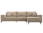 Диван угловой Льюес правый, Бежевый, Велюр, 122396