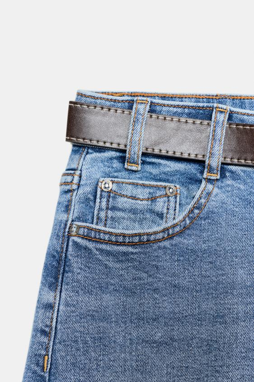 ZARA ДЖИНСЫ Z.10 КЮЛОТЫ С ВЫСОКОЙ ПОСАДКОЙ И РЕМНЕМ, ВЫЦВЕТШИЙ СИНИЙ