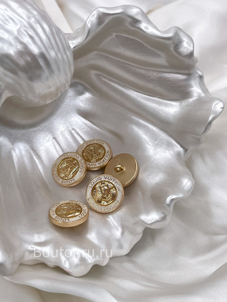 Пуговицы ЛВ Золото Эмаль Бежевые