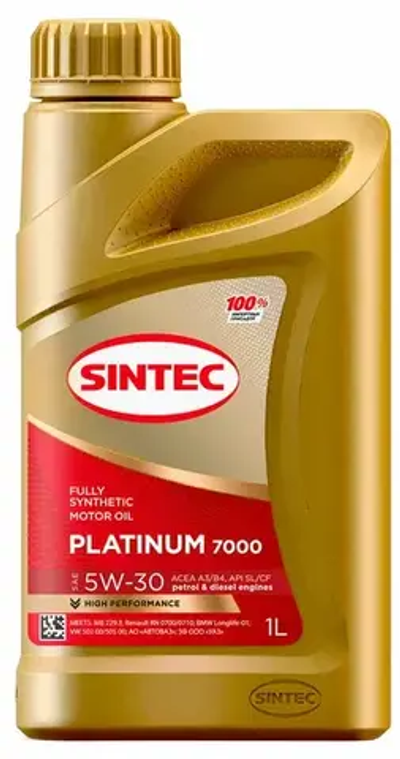 SINTEC PLATINUM 7000 синт SAE 5W-30 ACEA A3/B4 1л (12шт)
