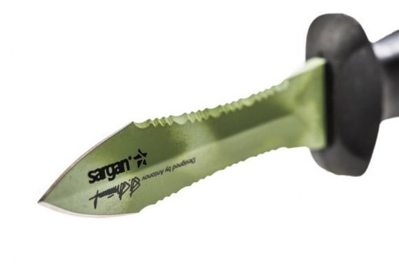 Нож Sargan Тургояк-Стропорез зеленый камуфляж