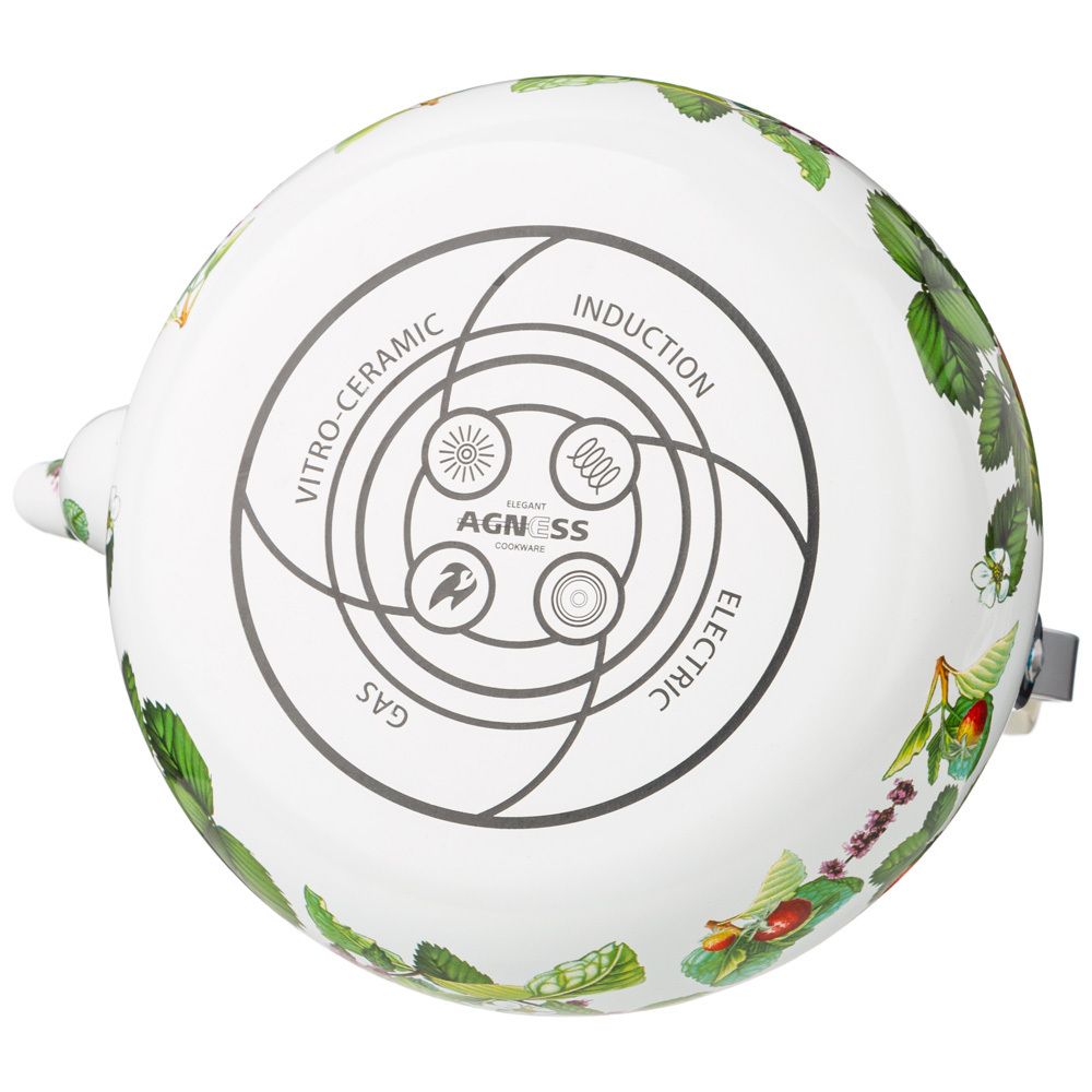 ЧАЙНИК AGNESS ЭМАЛИРОВАННЫЙ СЕРИЯ "ФРУКТОВАЯ КОРЗИНА", 2,5 Л