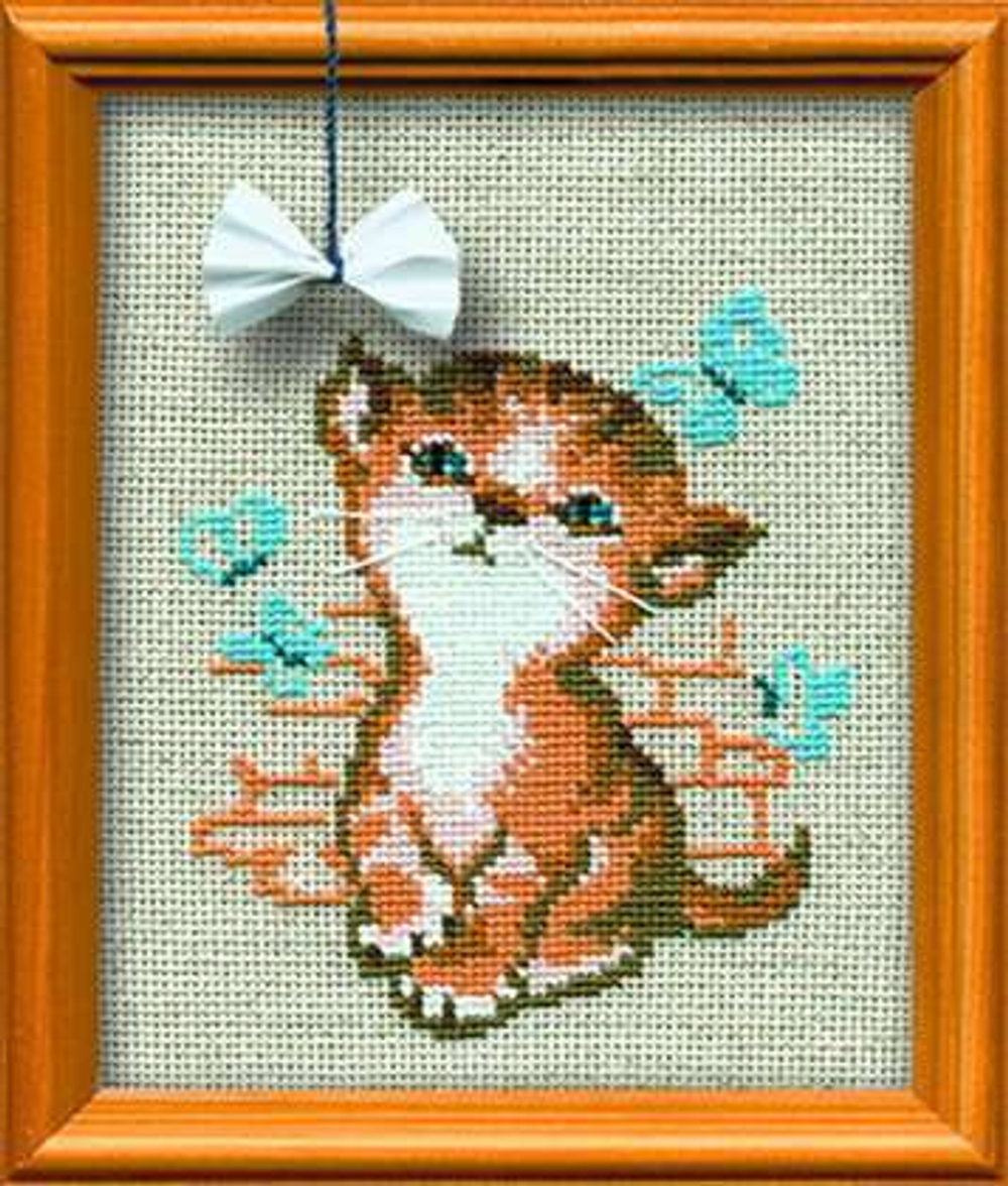 "Котенок с бантиком"-671 вышивка