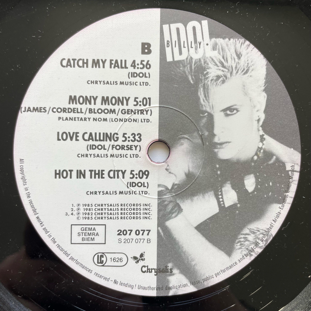 Винтажная виниловая пластинка LP Billy Idol, Vital Idol (Германия 1985)
