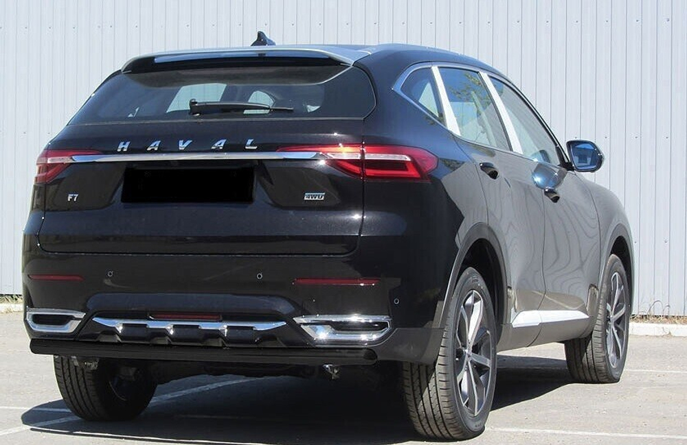 Защита заднего бампера Haval F7 F7x (2019-2023) d57 черная