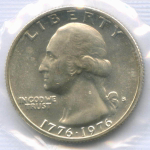 Набор 1, 1/2 и 1/4 доллара 1976 год (S). США. 200-летие Декларации независимости. Серебро. UNC в родной запайке и конверте