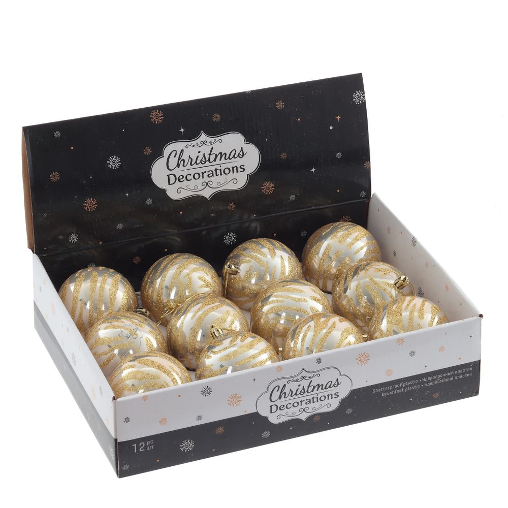 GAEM Набор из 12шт Украшение новогоднее "Шар", D 8 см, L35 W28 H9 см