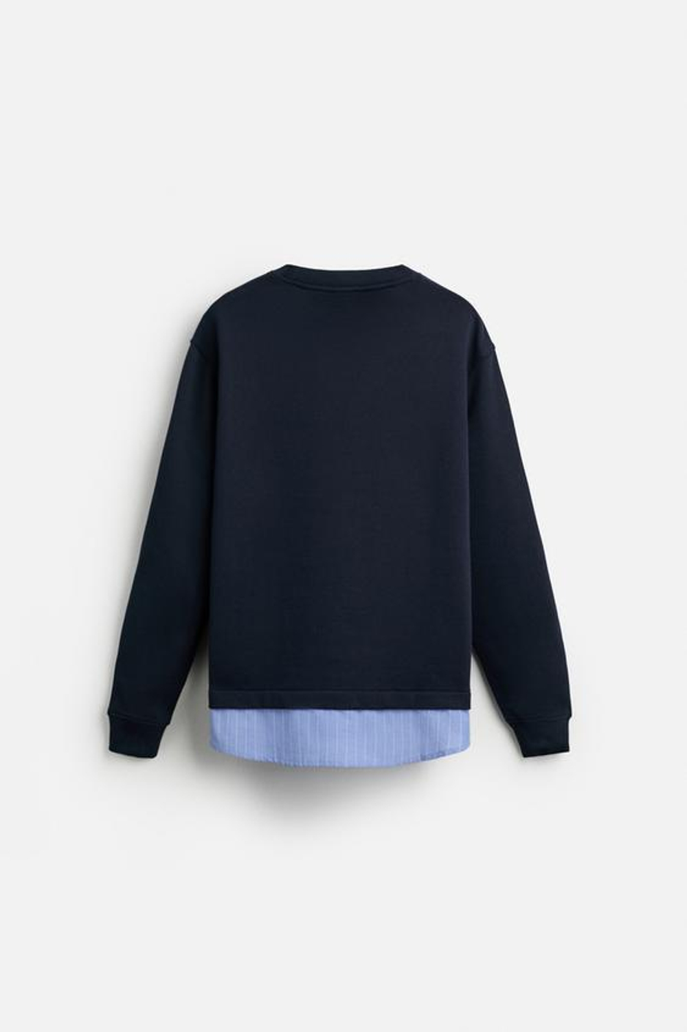 ZARA ХУДИ С КОНТРАСТНЫМ НИЗОМ, МОРСКОЙ СИНИЙ