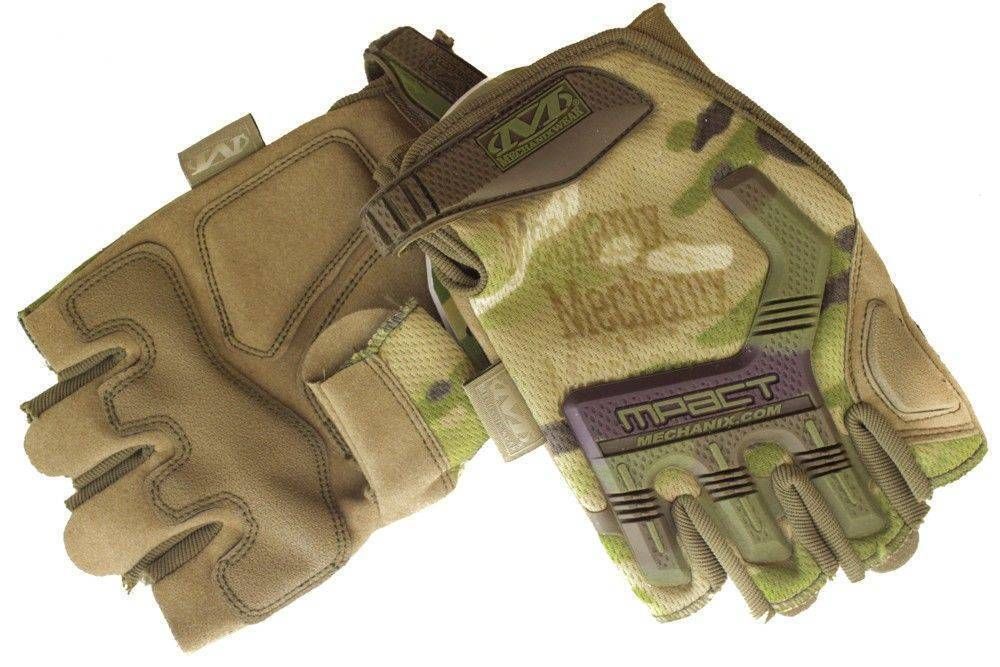 Перчатки тактические Mechanix M-pact, без пальцев (мультикам)