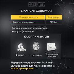 Matrix Labs Creatine 100% Monohydrate (120 капс.) [M]
