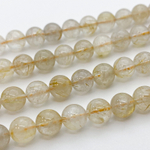 Бусины Кварц рутиловый, размер 7,9-8,1 мм, цена за 12 шт (1/4 нити)