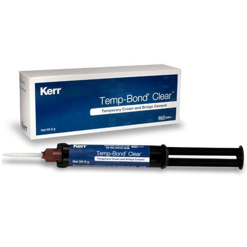 Temp-Bond Clear цемент для фиксации временных протезов, шприц 5 мл, Kerr