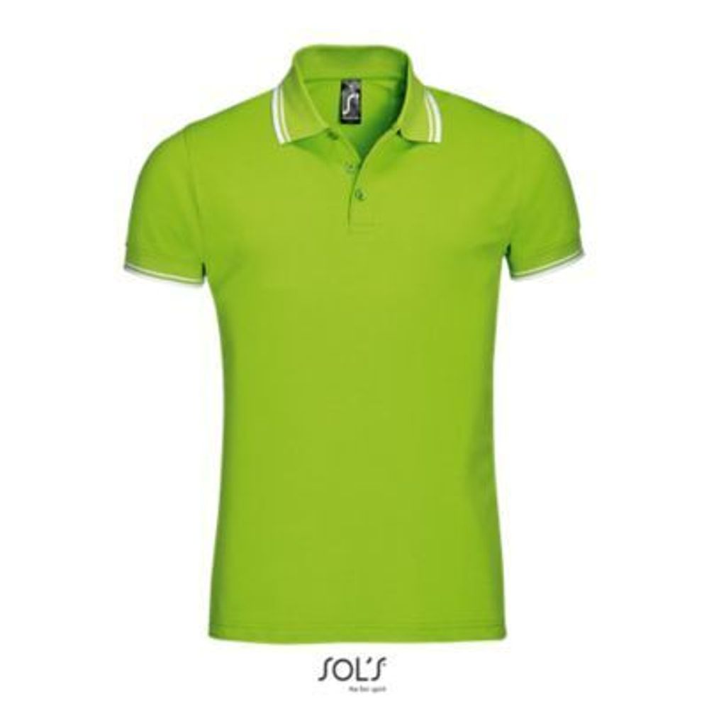 Футболка Polo мужская Pasadena, 100% хлопок, цвет лайм, размер М