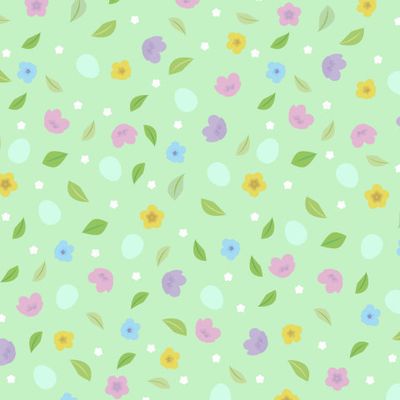 яйца с разноцветными цветочками, зелеными листочками