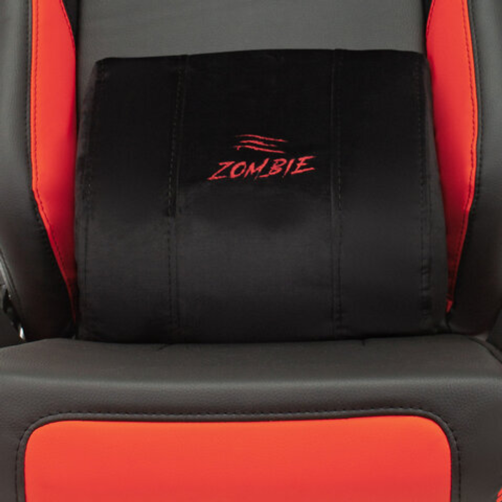 Кресло компьютерное Zombie HERO BATTLEZONE PRO, 2 подушки, экокожа/ткань, черное/красное, 1535352
