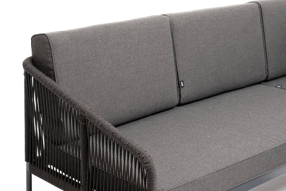 "Канны" модульная угловая лаунж-зона из роупа (веревки), цвет темно-серый