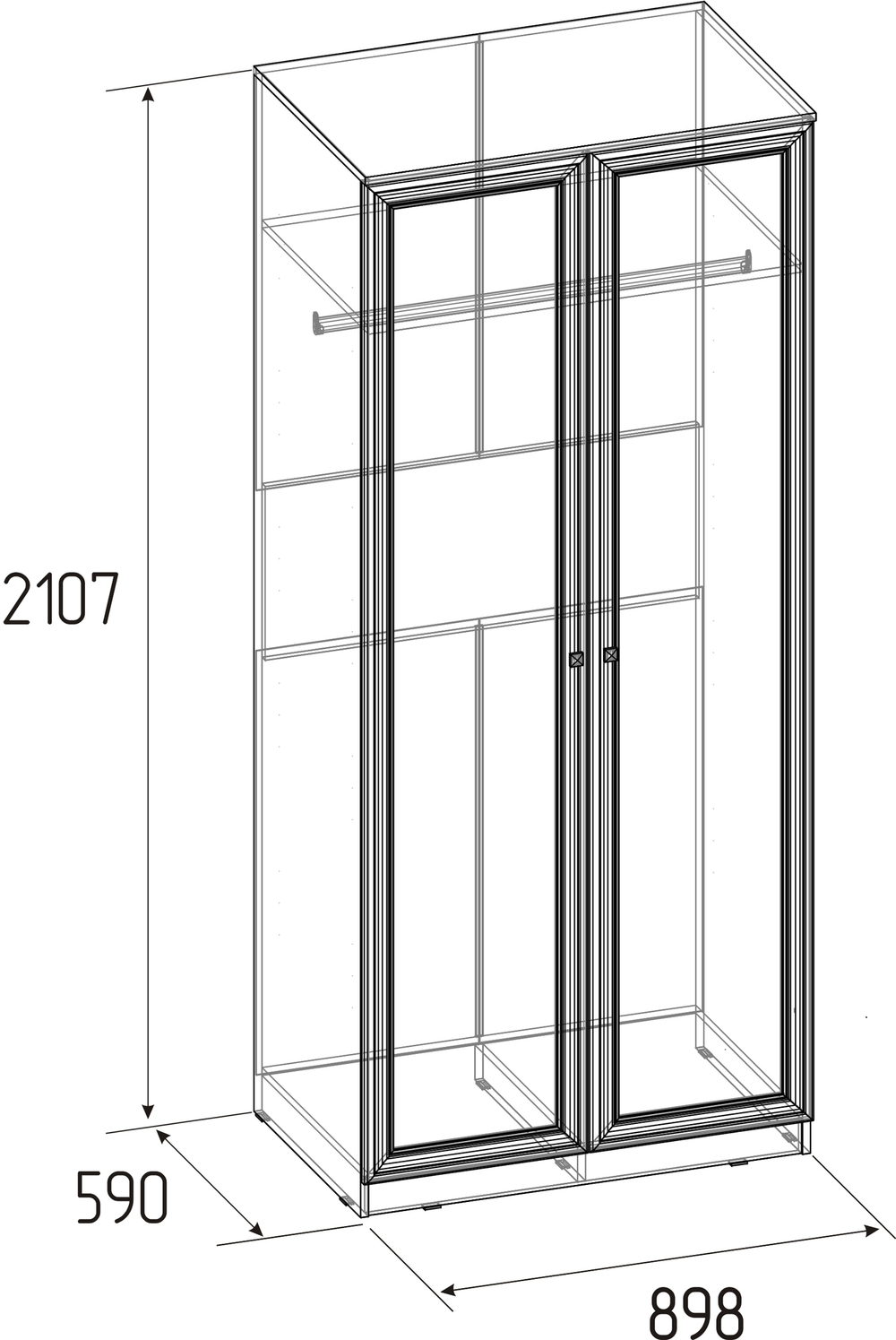 Шкаф для одежды  "PAOLA 12 "