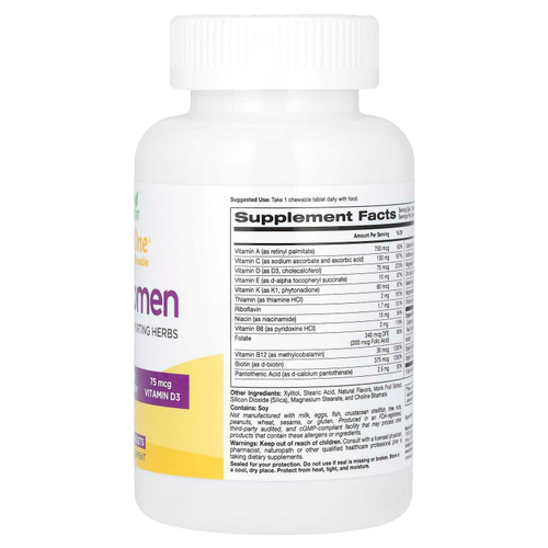 Super Nutrition, SimplyOne, мультивитамины и полезные травы для женщин старше 50 лет, вкус лесных ягод, 90 жевательных таблеток