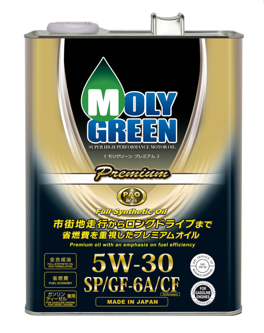 Моторное масло MolyGreen Premium 5W30 SP/GF-6A/CF 4л