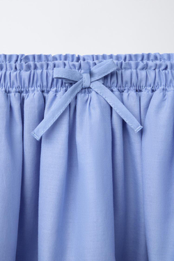 ZARA ЮБКА-ШОРТЫ С ВОЛНИСТОЙ ТЕСЬМОЙ, ИНДИГО