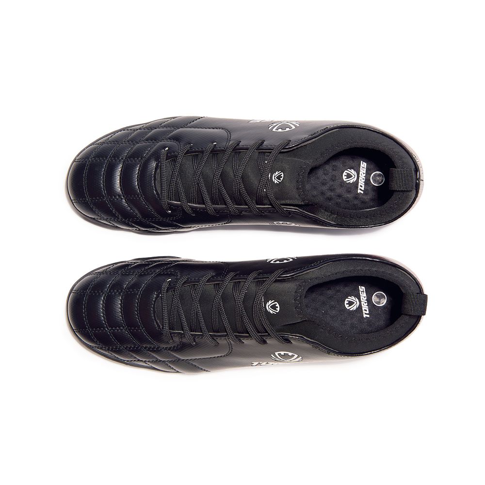 Бутсы футбольные (многошиповки) подростковые TORRES BOLA-J, TS2342310-124-36, р.36,с носком,чёрный