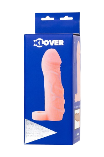 Реалистичная насадка с кольцом на мошонку Xlover (15 см)