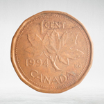 Canada, 1 Cent, 1994 – Elizabeth II (Third Portrait, 12-Sided Design), VF