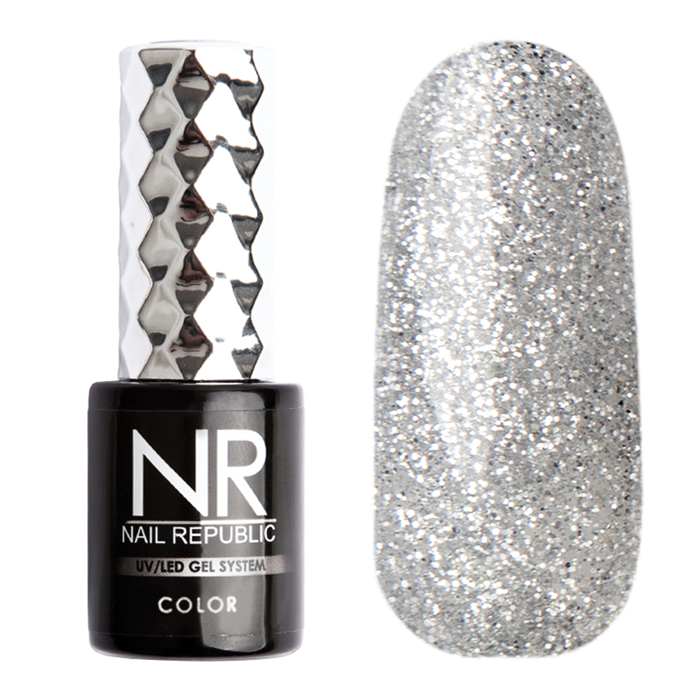 Nail Republic Гель-лак 418 Серебристая мишура, 10 мл