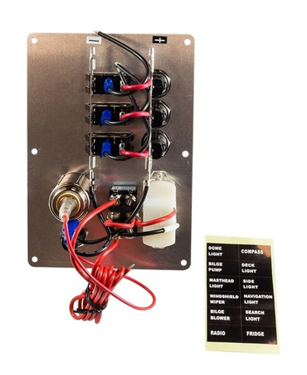 Панель бортового питания 3 переключателя, 12В