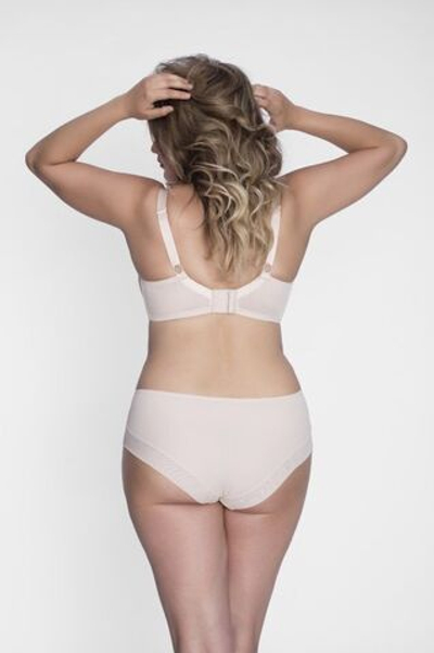 Однотонный бюстгальтер plus size на косточках с чашками из микрофибры (Размер: 90H) (Цвет: телесный)