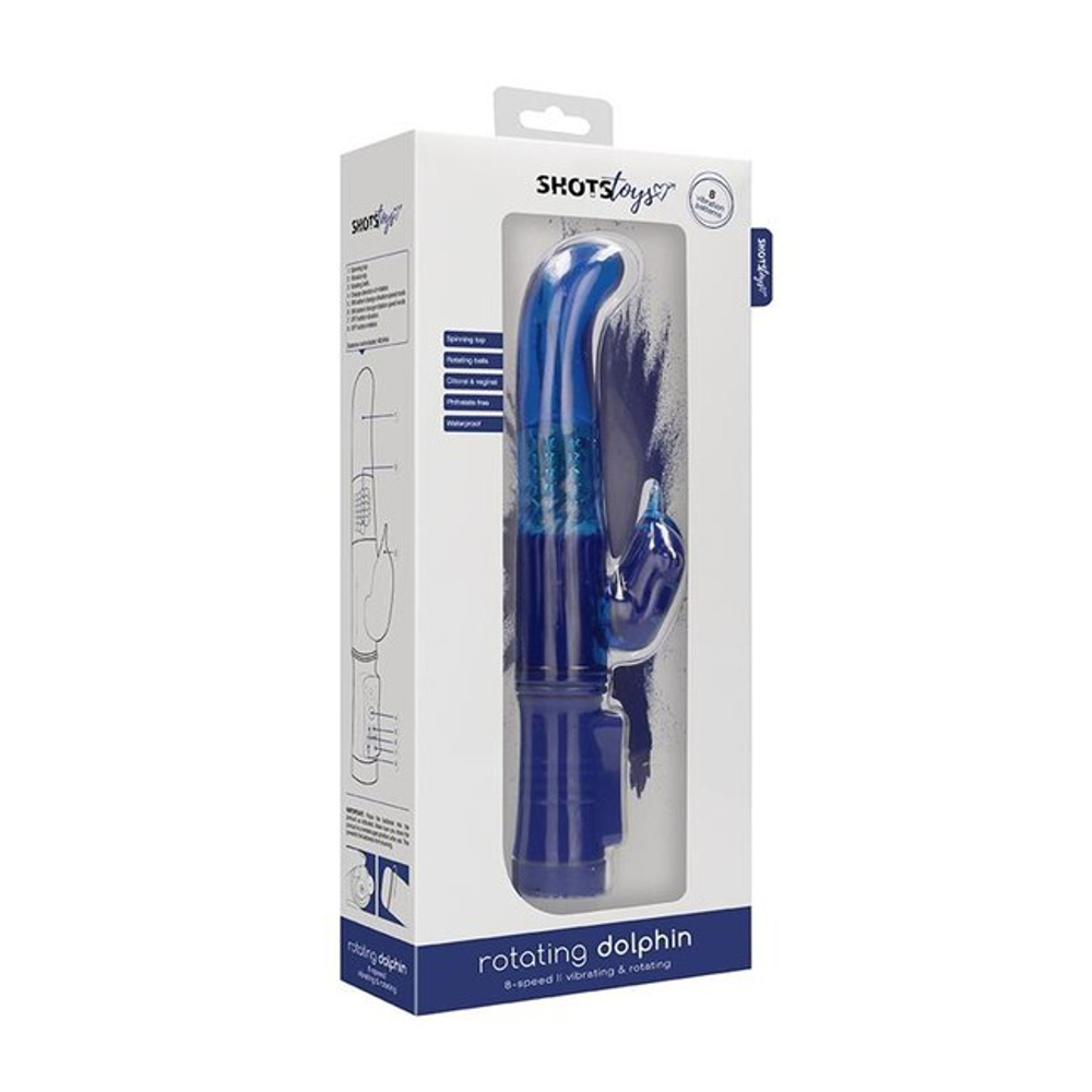 Ротационный вибратор для клиторальной и G-стимуляции Rotating Dolphin (8 режимов) (Цвет: фиолетовый)