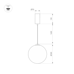 Светильник SP-SILKA-HANG-R300-7W Warm2700 (WH, 330 deg, 230V) (Arlight, IP20 Натуральный шелк, 3 года) 061916