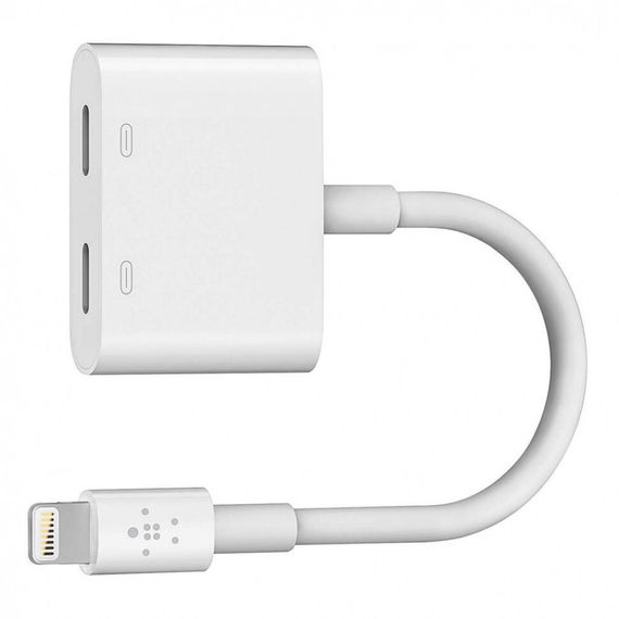 Переходник Belkin Lightning Audio + Charge RockStar (F8J198/F8J198btWHT) White