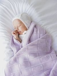 Плед вязаный хлопковый "Лаванда" 0+