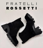 Ботинки женские на каблуке Fratelli Rossetti черный нубук