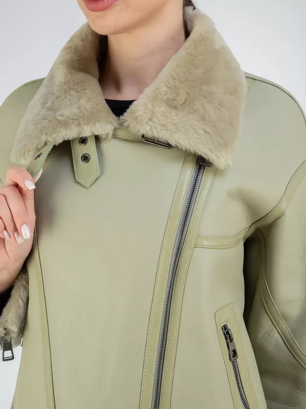 Дубленка авиатор натуральная зимняя