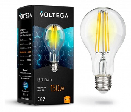 Лампа светодиодная Voltega Crystal E27 15Вт 2800K 7104