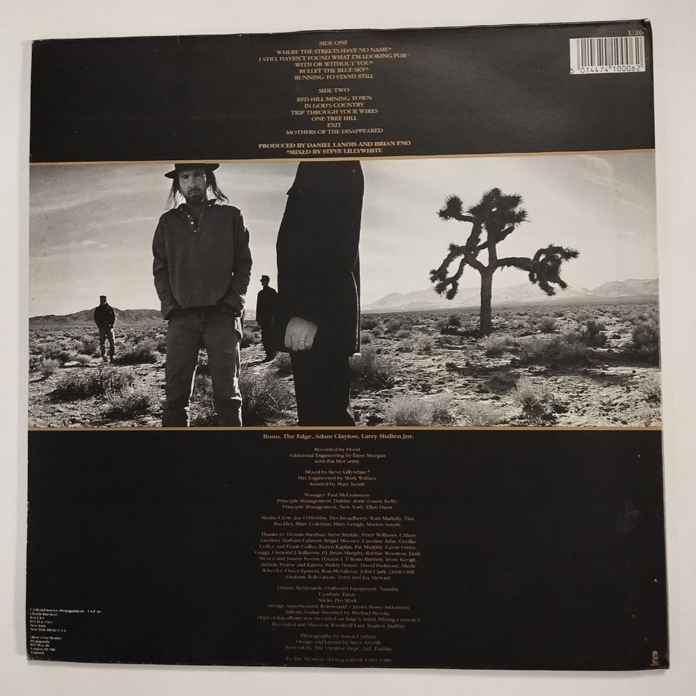 Винтажная виниловая пластинка LP U2 The Joshua Tree (UK 1987)