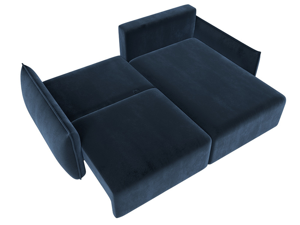 Диван угловой Лига-051 НПБ угол универсальный ВЕЛЮР TOWER 13 синий