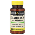 Mason Natural, высококонцентрированная клюква с пробиотиком, 60 таблеток
