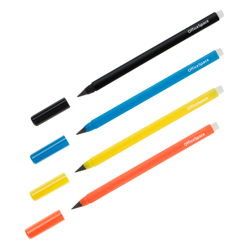 Карандаш ч/г с металлическим наконечником OfficeSpace "Endless line", HB, ассорти