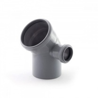 ПВХ Отвод  Ф110х45* с выходом 50 правый  (15/1шт)