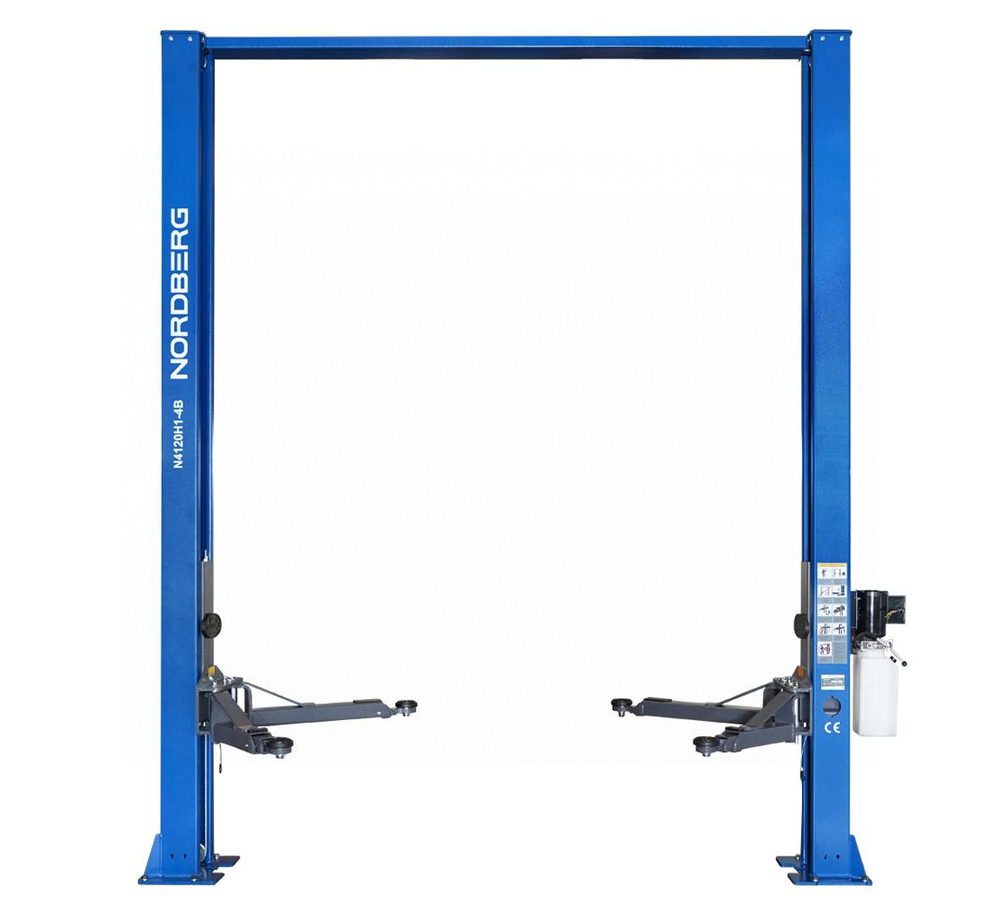 NORDBERG (N4120H1-4B_220) Подъемник 220V 2х стоечный 4т с верхней синхронизацией, H=4,0 м (синий)