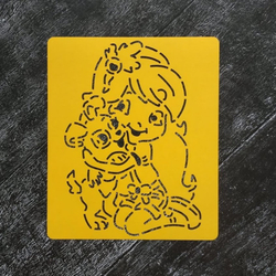 Трафарет №13 Девочка с щенком