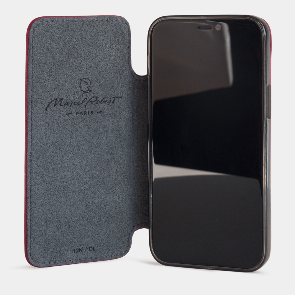 Чехол Benoit для iPhone 12 Mini из натуральной кожи теленка, цвета малины