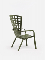 Лаунж-кресло пластиковое с подушкой Nardi Folio, агава, серый