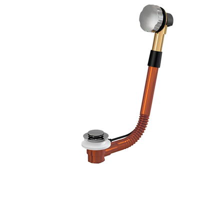 Слив-перелив полуавтомат МЕТАЛЛ (хром, с сифоном)