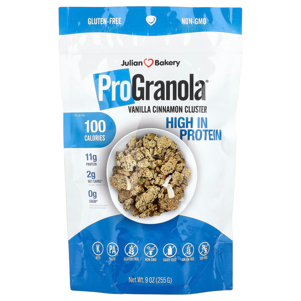 Julian Bakery, ProGranola® Clusters, ваниль и корица, 255 г (9 унций)