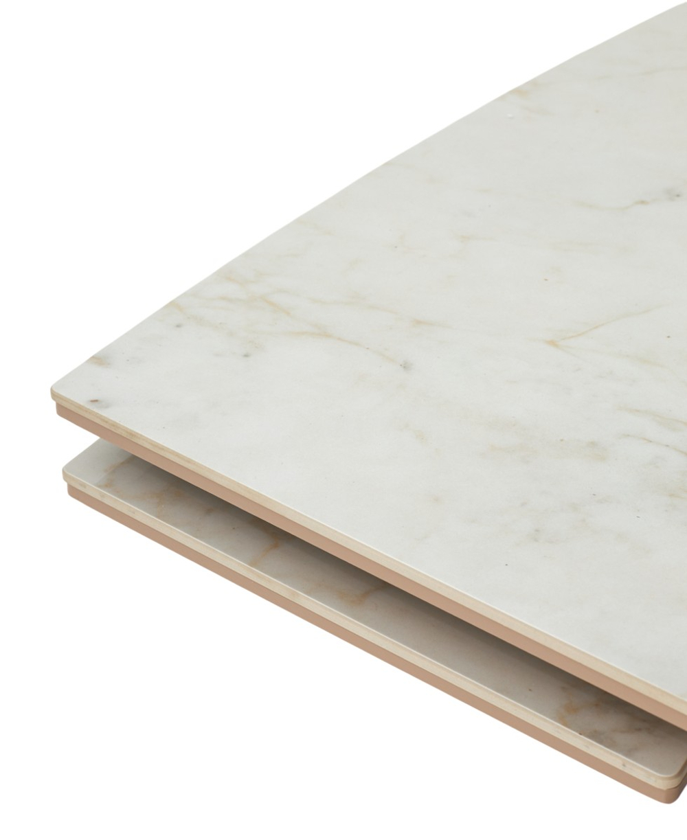 Стол ПУАНТО 200  BRECHA CREMA ELEGANCE, керамика / Латте каркас М-City