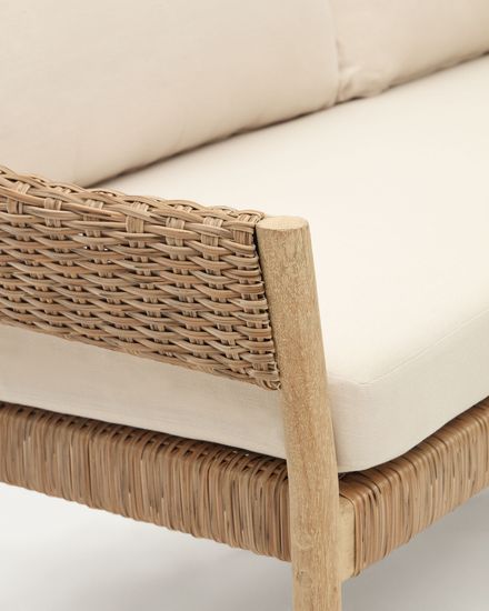 Pola Комплект из 2-местного дивана и 2 кресел из массива эвкалипта и искусственного ротанга La Forma Испания 
